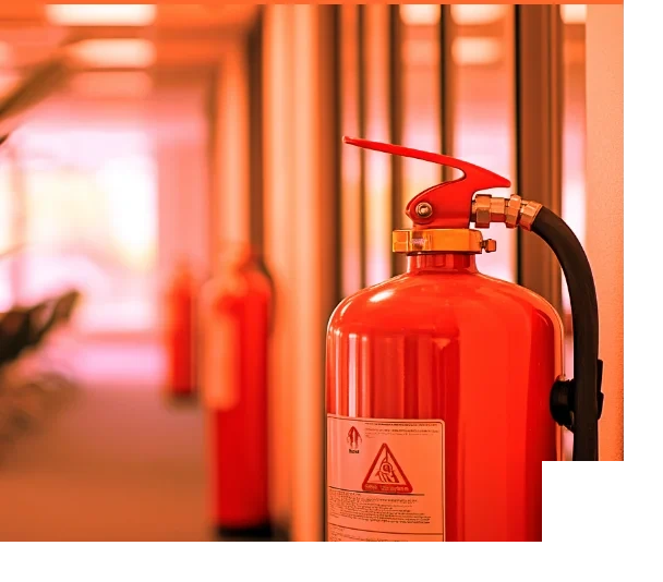 Fire extinguisher in a commercial building