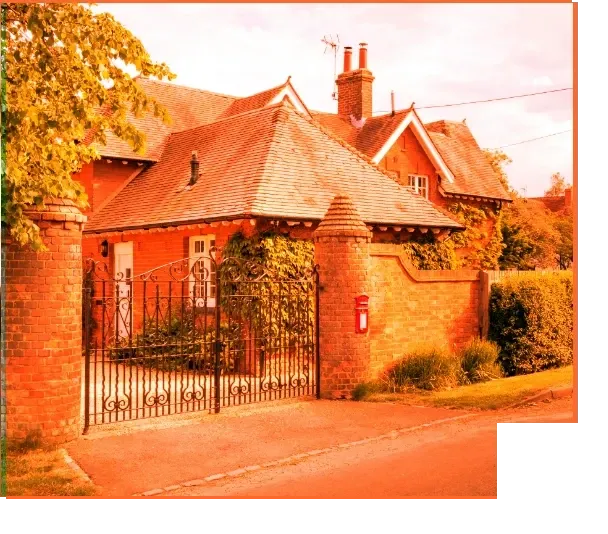 House behind automatic gates